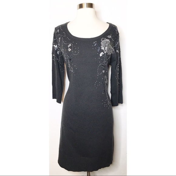 charcoal gray sweater dress